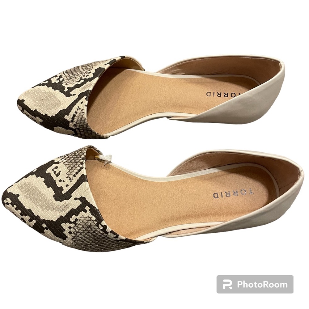 torrid Nude & Black Snake Print D'Orsay Flats